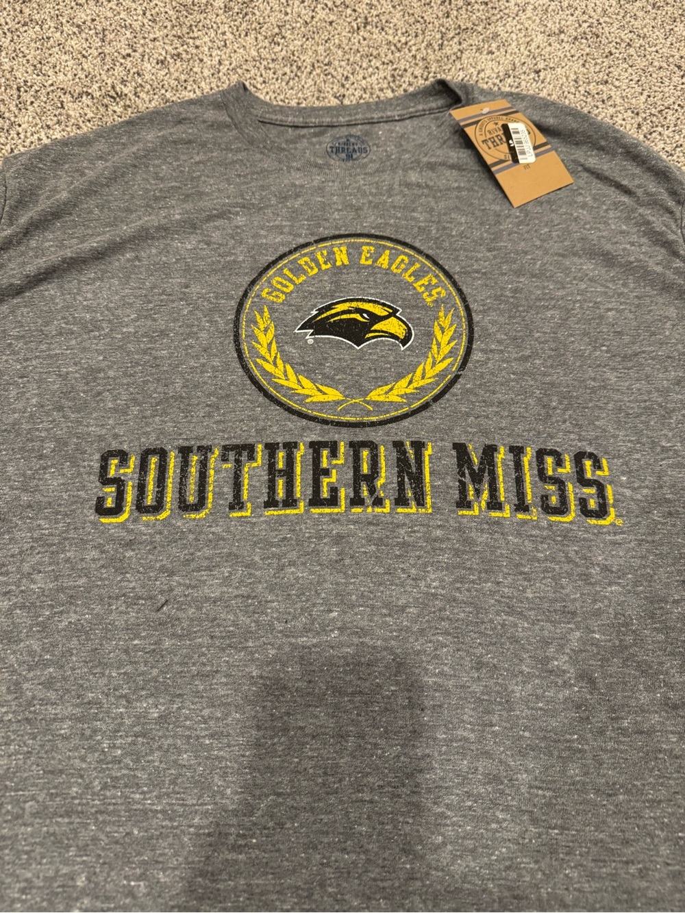 Rivalry Threads Gray Southern Miss Golden Eagles Short Sleeve Tee